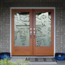 eagle carved sandblasted double doors rz